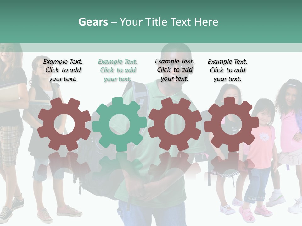 A Group Of Kids With Backpacks Standing In Front Of A White Background PowerPoint Template