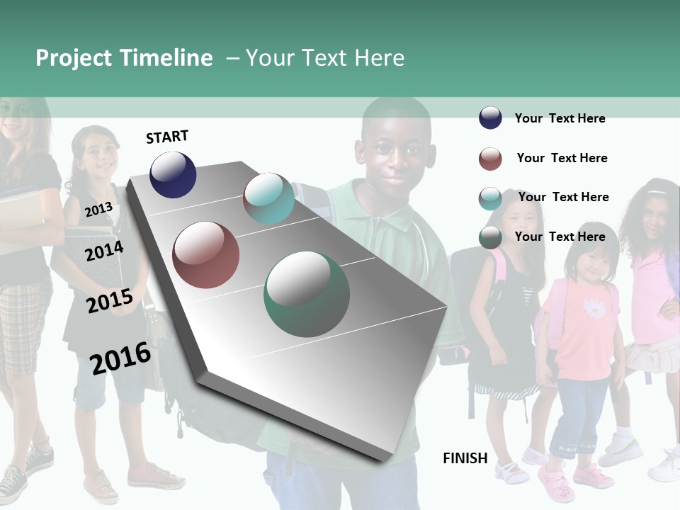 A Group Of Kids With Backpacks Standing In Front Of A White Background PowerPoint Template