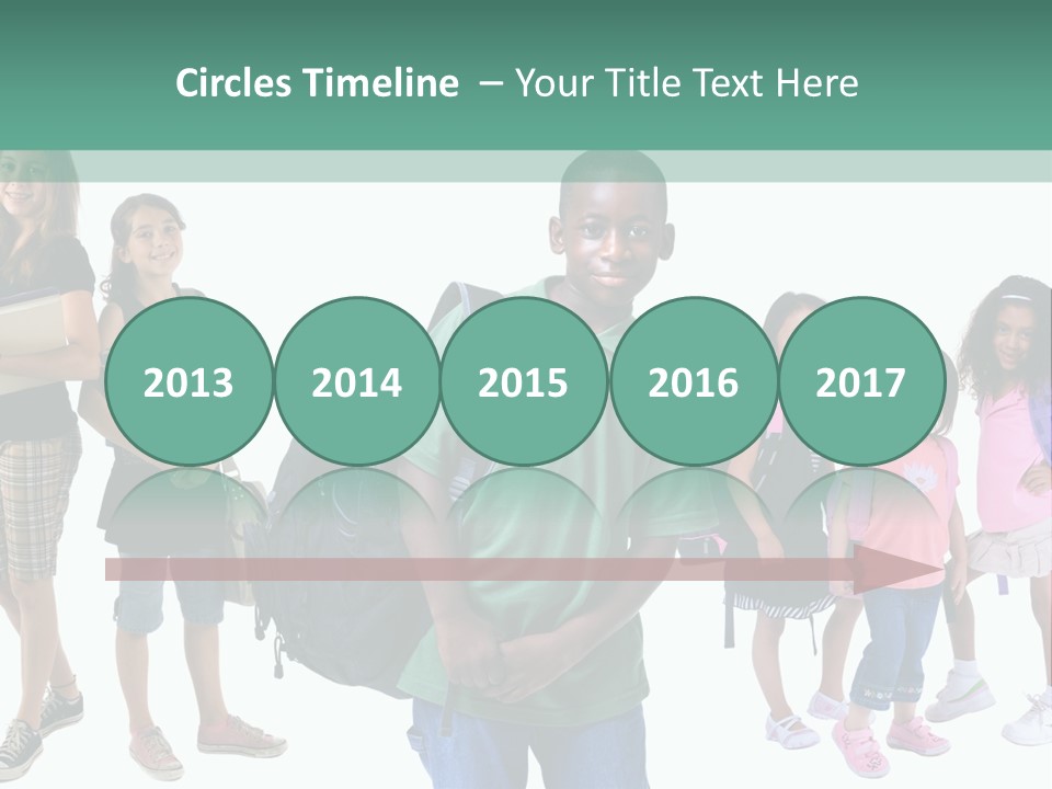 A Group Of Kids With Backpacks Standing In Front Of A White Background PowerPoint Template