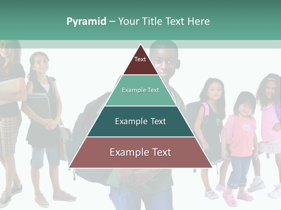 A Group Of Kids With Backpacks Standing In Front Of A White Background PowerPoint Template