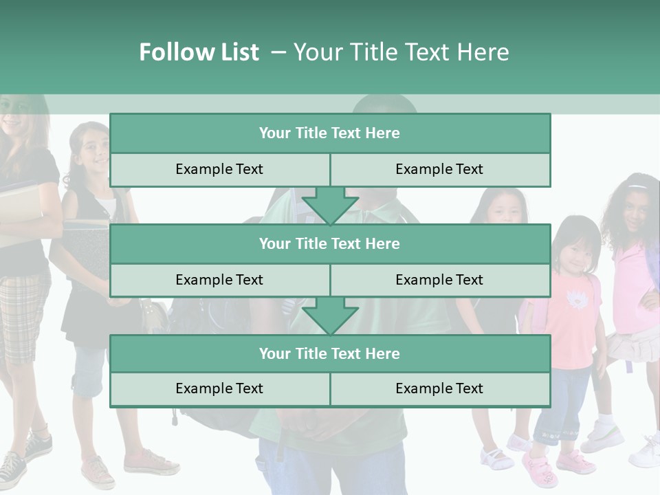 A Group Of Kids With Backpacks Standing In Front Of A White Background PowerPoint Template
