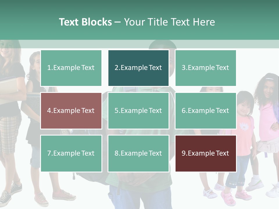 A Group Of Kids With Backpacks Standing In Front Of A White Background PowerPoint Template