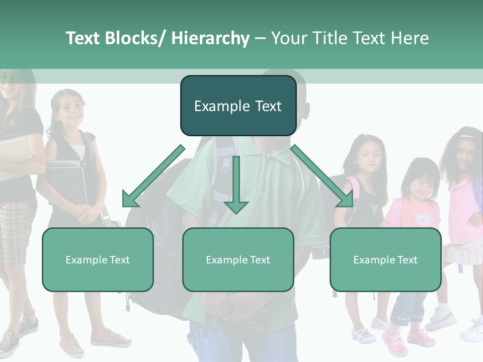 A Group Of Kids With Backpacks Standing In Front Of A White Background PowerPoint Template