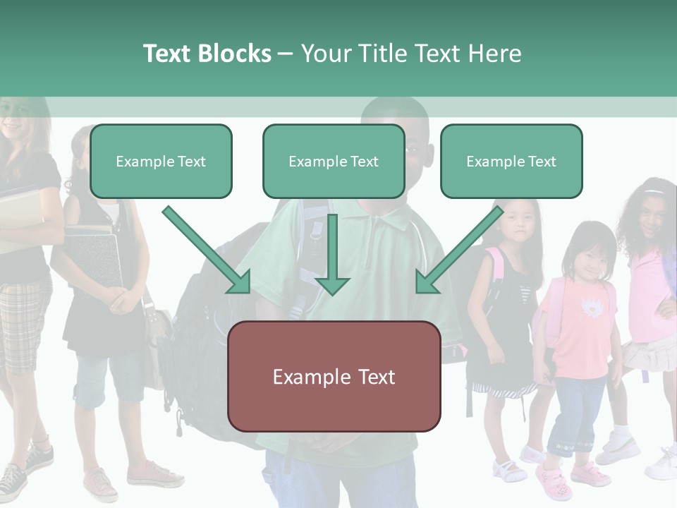 A Group Of Kids With Backpacks Standing In Front Of A White Background PowerPoint Template