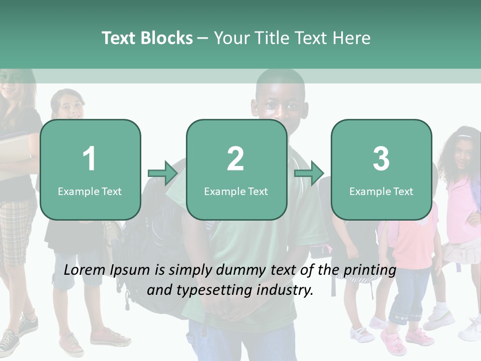 A Group Of Kids With Backpacks Standing In Front Of A White Background PowerPoint Template