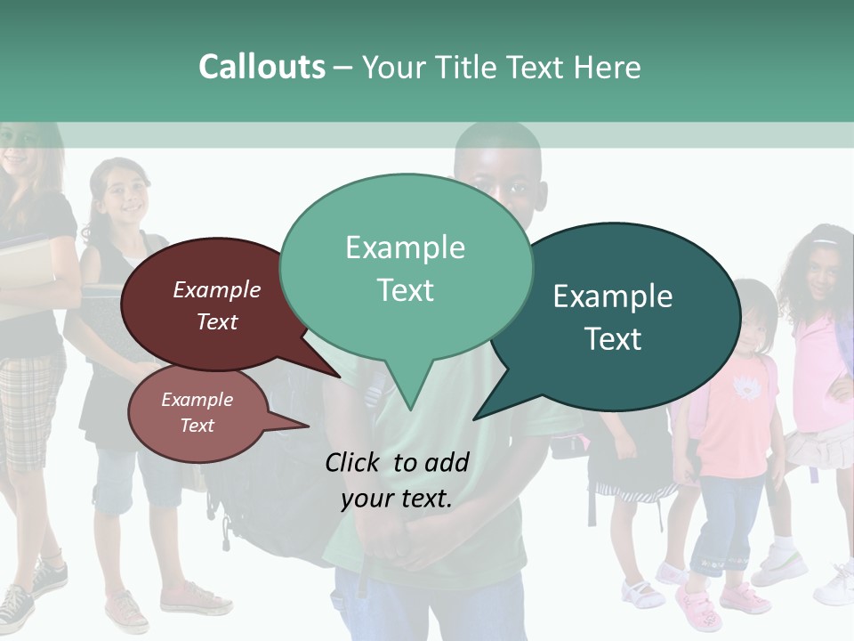A Group Of Kids With Backpacks Standing In Front Of A White Background PowerPoint Template