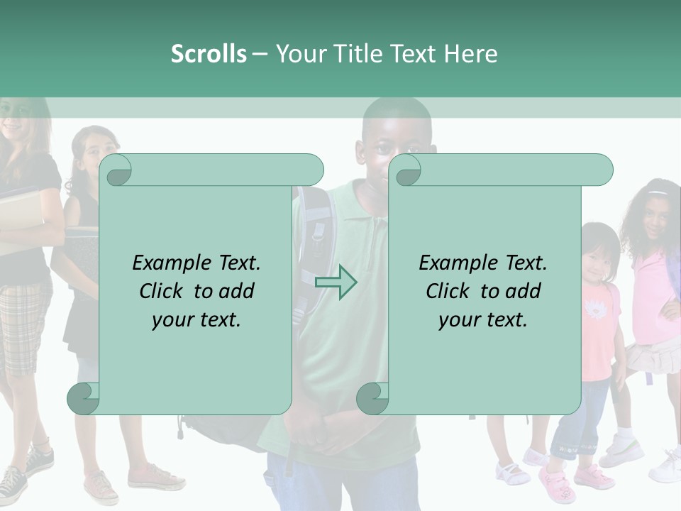 A Group Of Kids With Backpacks Standing In Front Of A White Background PowerPoint Template