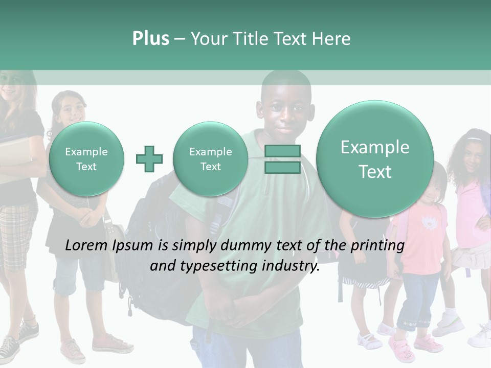 A Group Of Kids With Backpacks Standing In Front Of A White Background PowerPoint Template