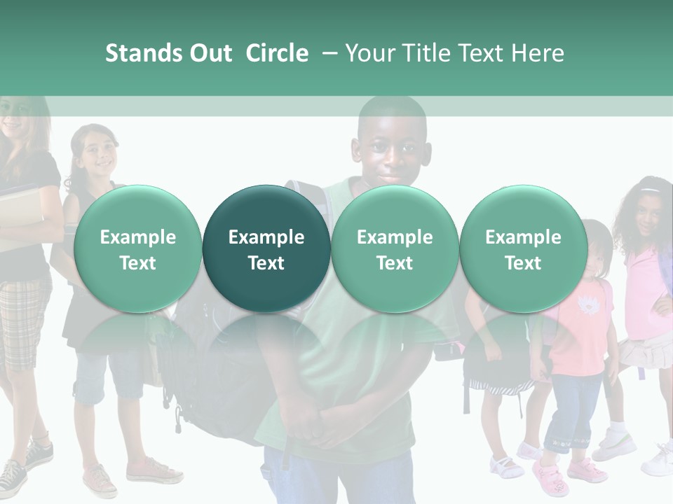 A Group Of Kids With Backpacks Standing In Front Of A White Background PowerPoint Template