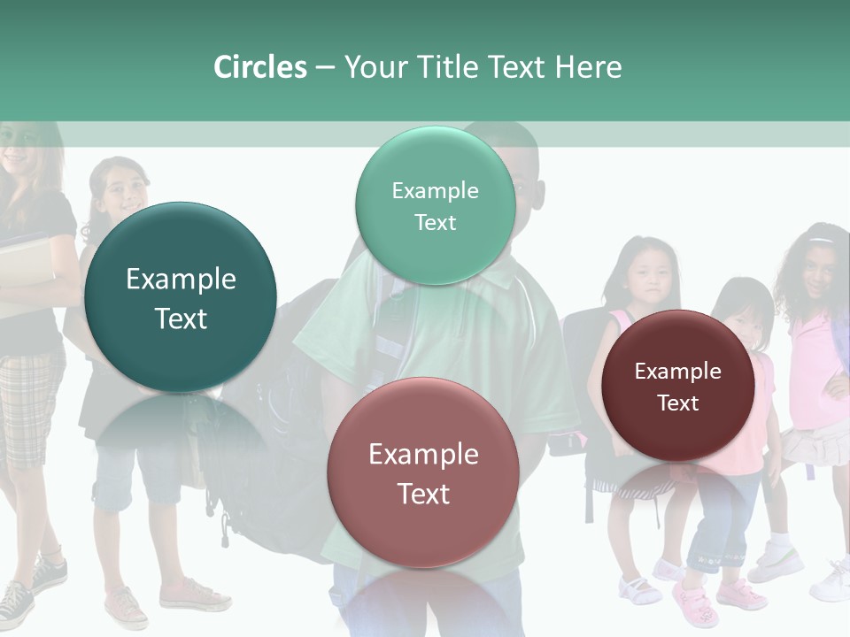 A Group Of Kids With Backpacks Standing In Front Of A White Background PowerPoint Template