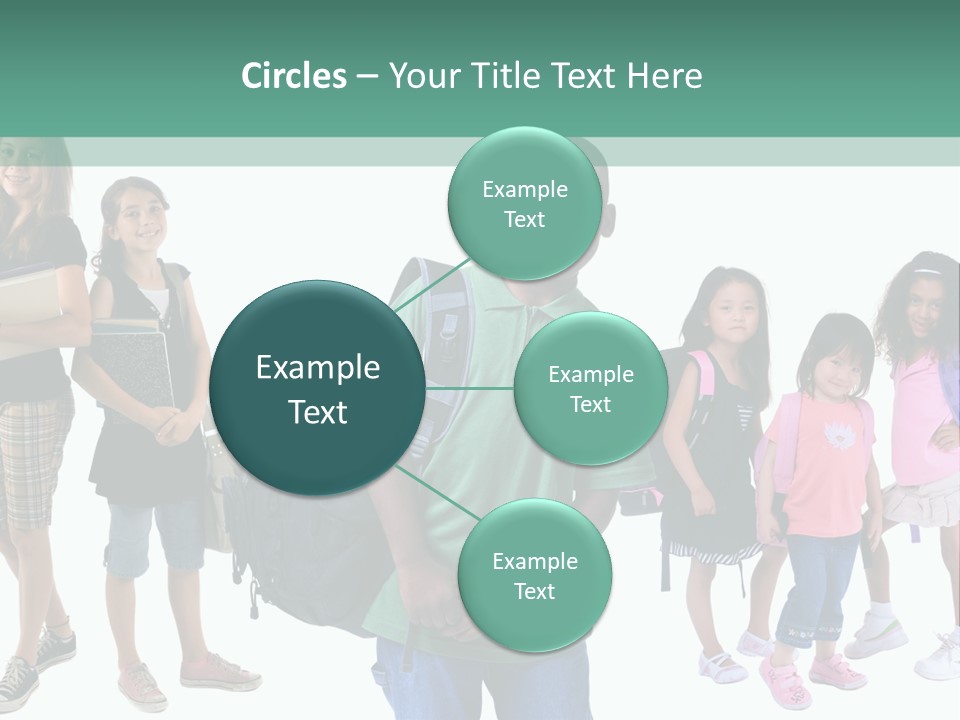 A Group Of Kids With Backpacks Standing In Front Of A White Background PowerPoint Template
