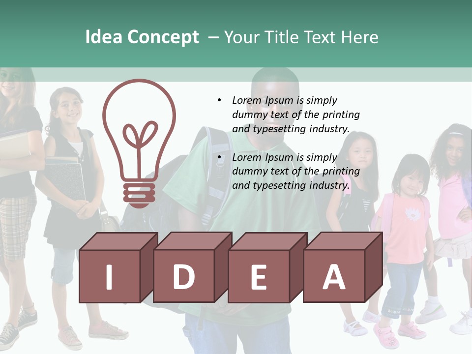 A Group Of Kids With Backpacks Standing In Front Of A White Background PowerPoint Template