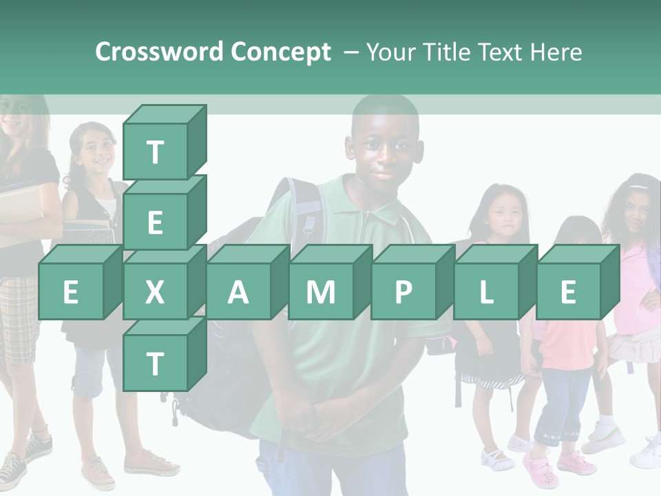 A Group Of Kids With Backpacks Standing In Front Of A White Background PowerPoint Template