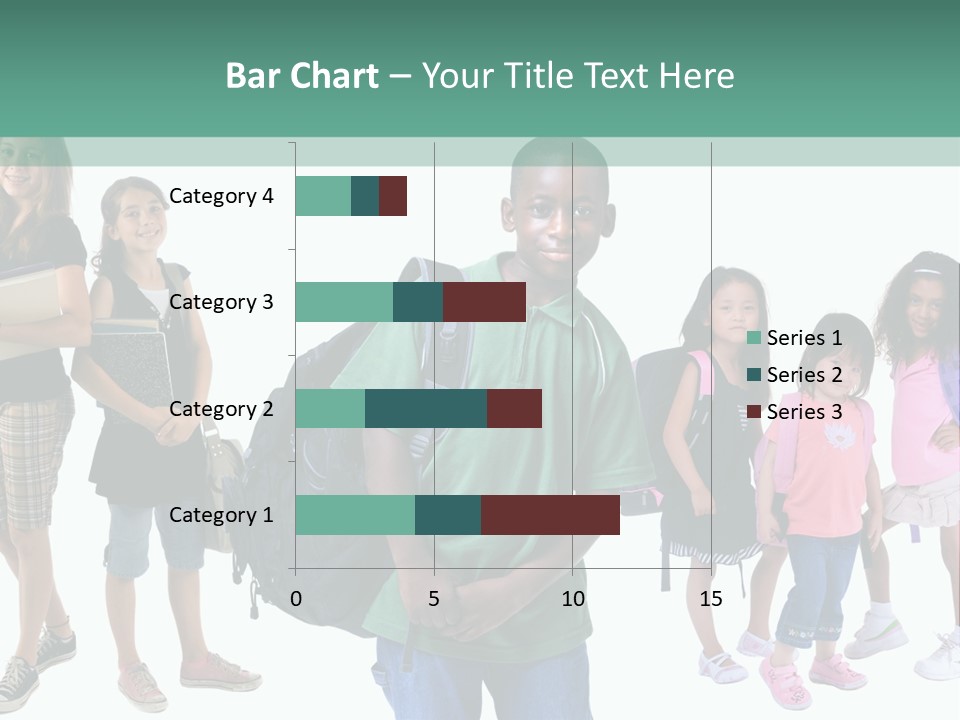 A Group Of Kids With Backpacks Standing In Front Of A White Background PowerPoint Template