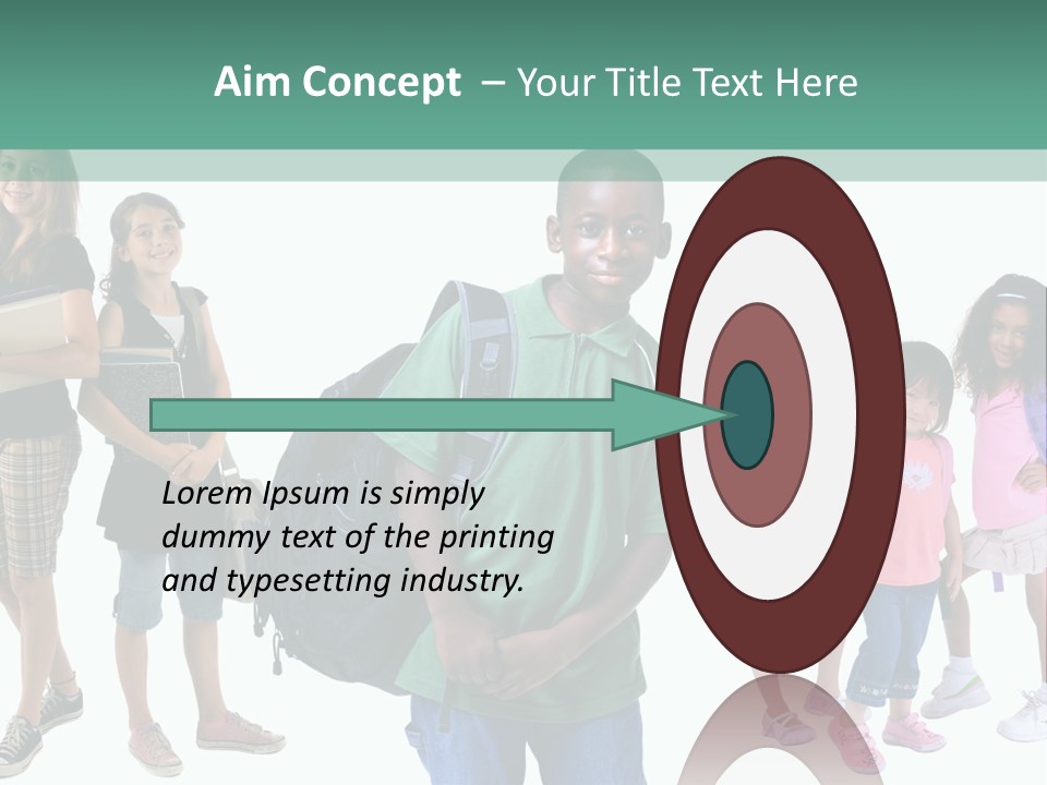 A Group Of Kids With Backpacks Standing In Front Of A White Background PowerPoint Template
