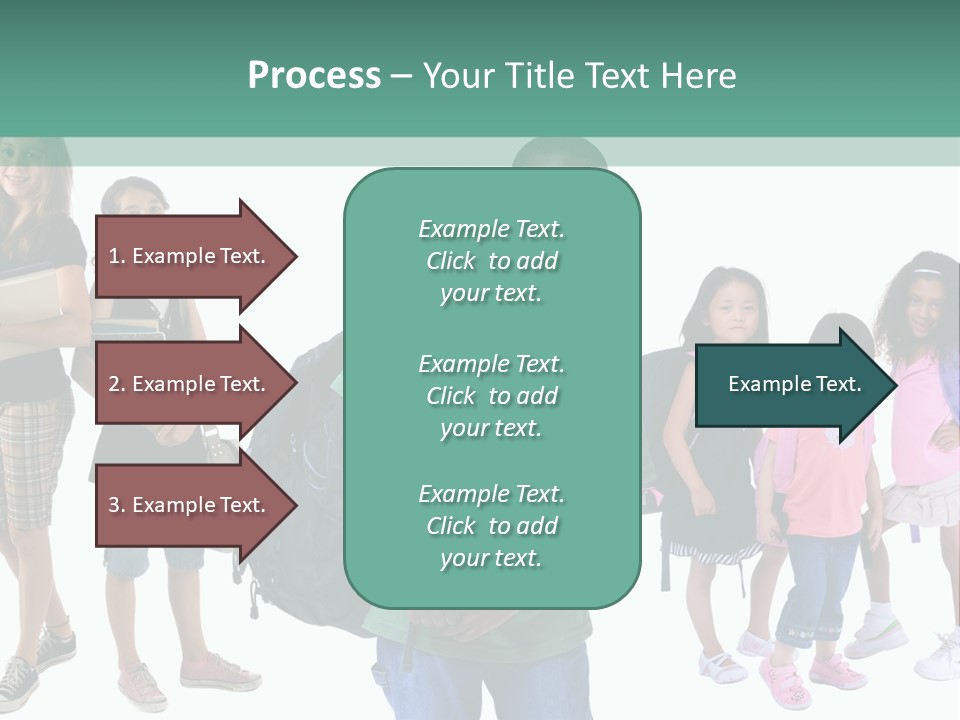 A Group Of Kids With Backpacks Standing In Front Of A White Background PowerPoint Template