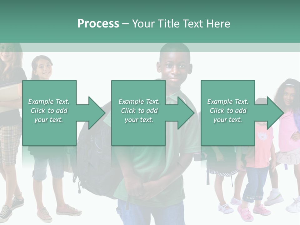 A Group Of Kids With Backpacks Standing In Front Of A White Background PowerPoint Template