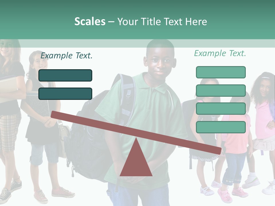 A Group Of Kids With Backpacks Standing In Front Of A White Background PowerPoint Template