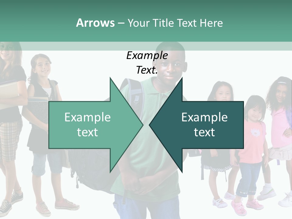 A Group Of Kids With Backpacks Standing In Front Of A White Background PowerPoint Template