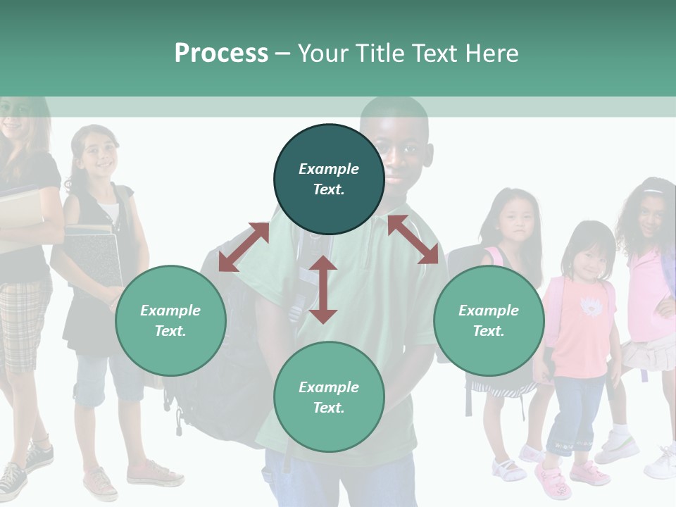 A Group Of Kids With Backpacks Standing In Front Of A White Background PowerPoint Template