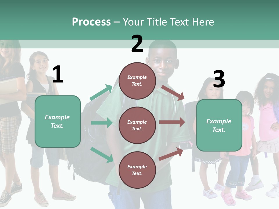 A Group Of Kids With Backpacks Standing In Front Of A White Background PowerPoint Template
