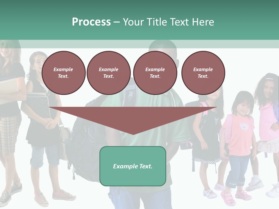 A Group Of Kids With Backpacks Standing In Front Of A White Background PowerPoint Template