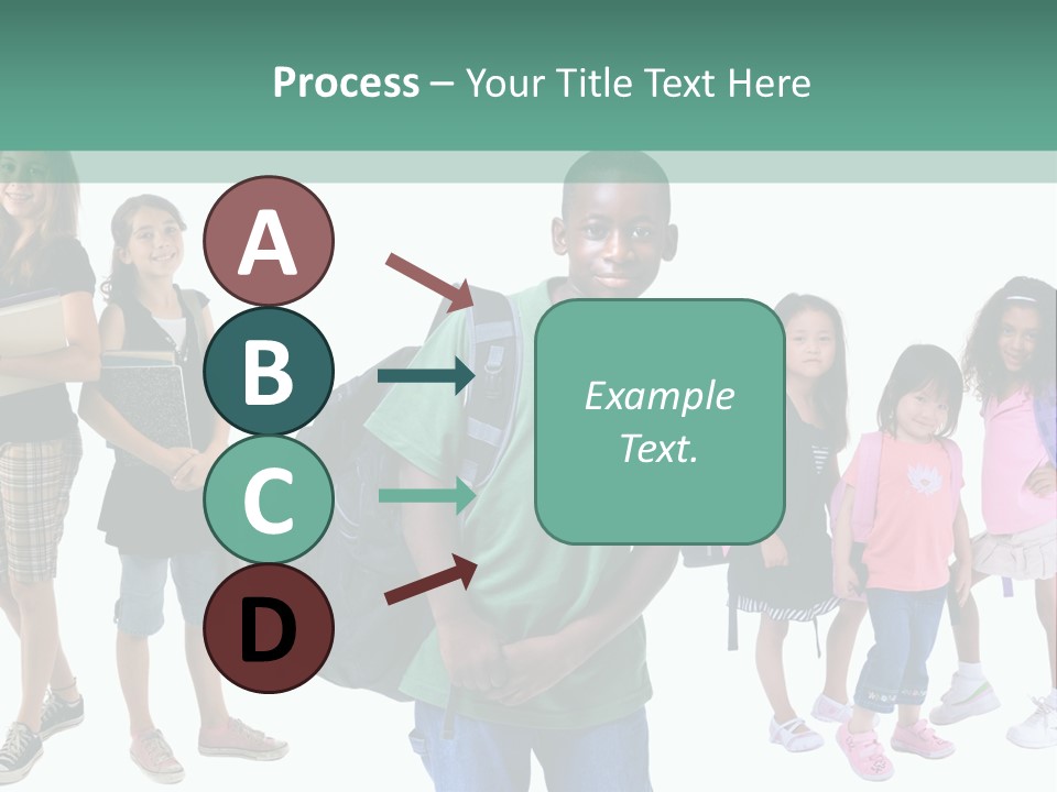 A Group Of Kids With Backpacks Standing In Front Of A White Background PowerPoint Template