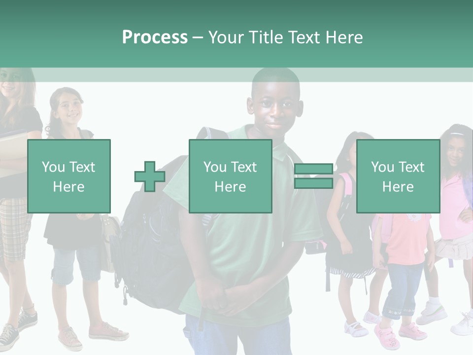 A Group Of Kids With Backpacks Standing In Front Of A White Background PowerPoint Template