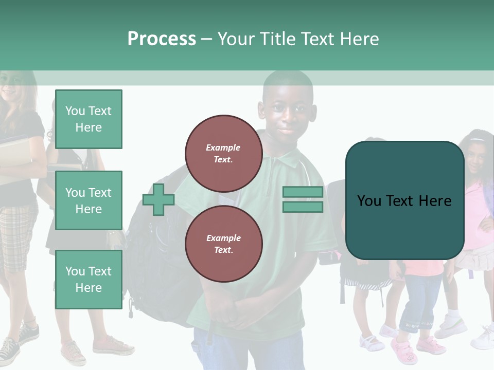 A Group Of Kids With Backpacks Standing In Front Of A White Background PowerPoint Template