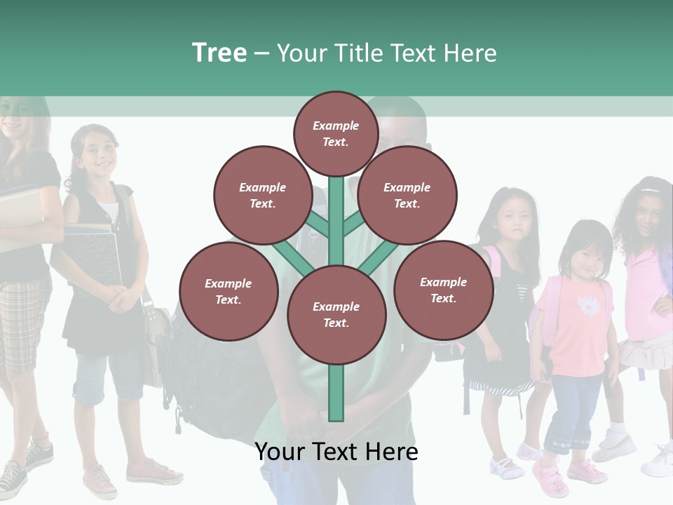 A Group Of Kids With Backpacks Standing In Front Of A White Background PowerPoint Template