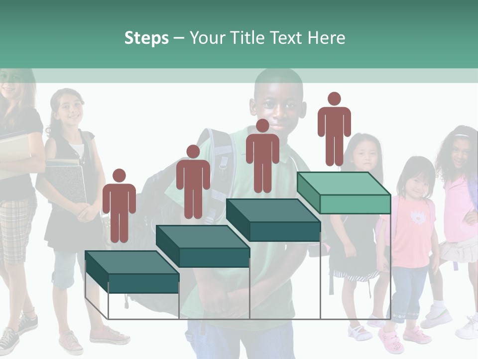 A Group Of Kids With Backpacks Standing In Front Of A White Background PowerPoint Template
