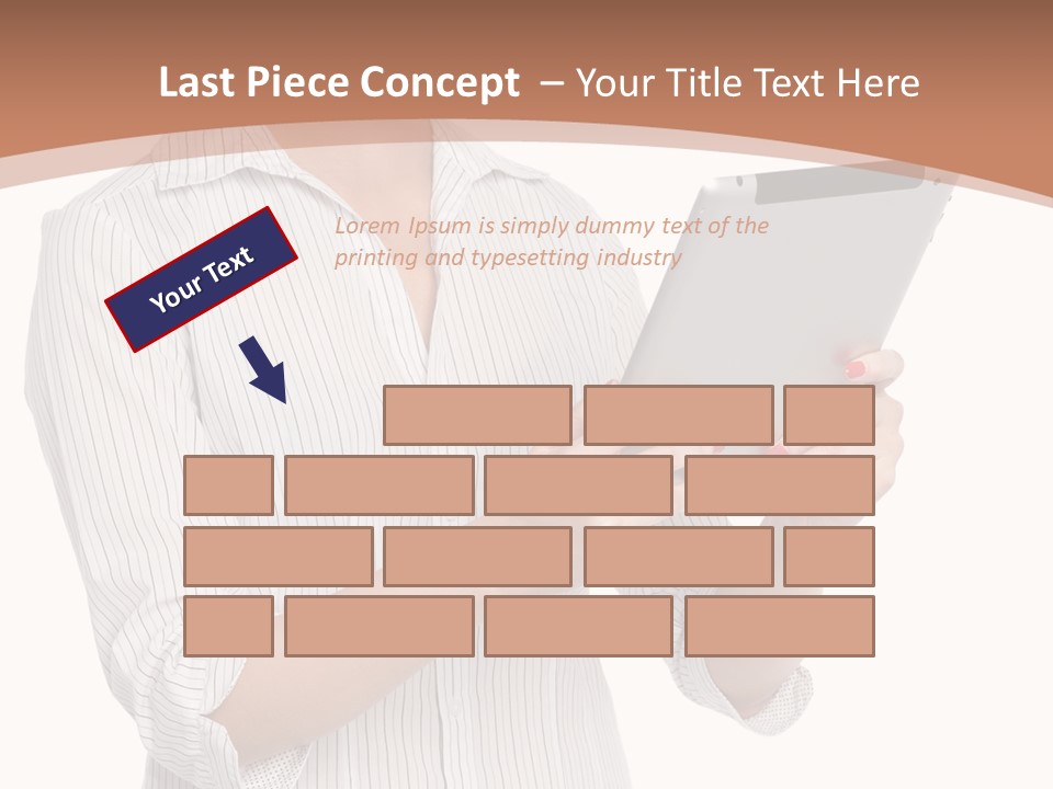 A Woman Holding A Tablet Computer In Her Hands PowerPoint Template