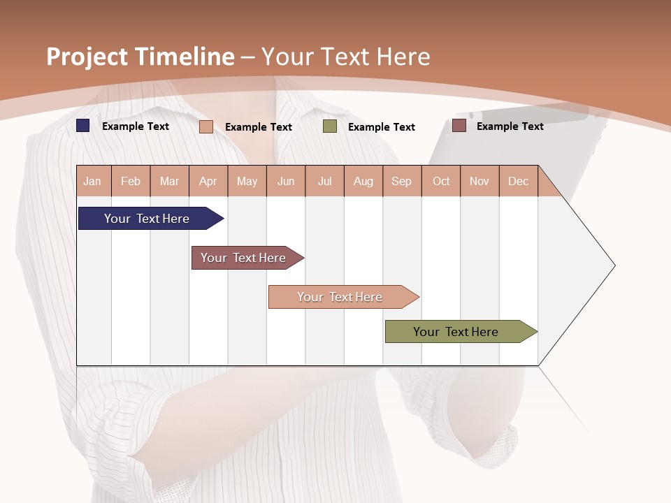 A Woman Holding A Tablet Computer In Her Hands PowerPoint Template