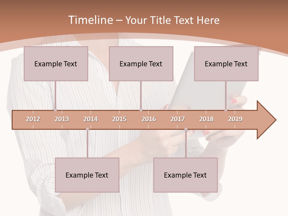 A Woman Holding A Tablet Computer In Her Hands PowerPoint Template
