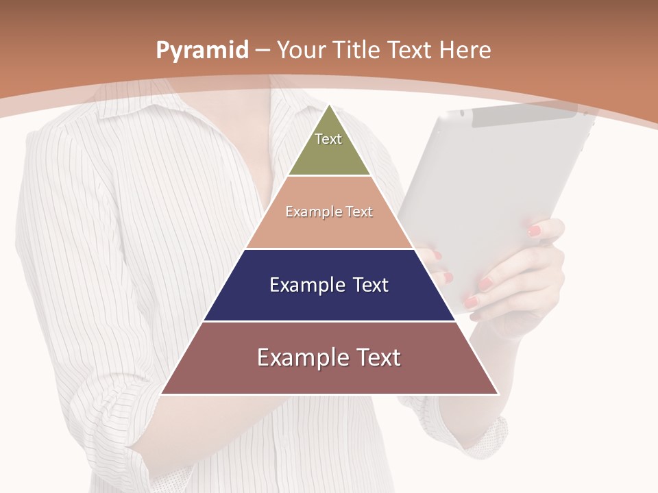 A Woman Holding A Tablet Computer In Her Hands PowerPoint Template
