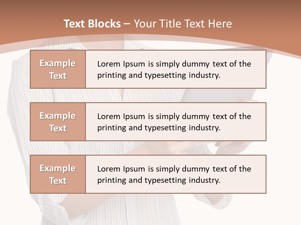 A Woman Holding A Tablet Computer In Her Hands PowerPoint Template