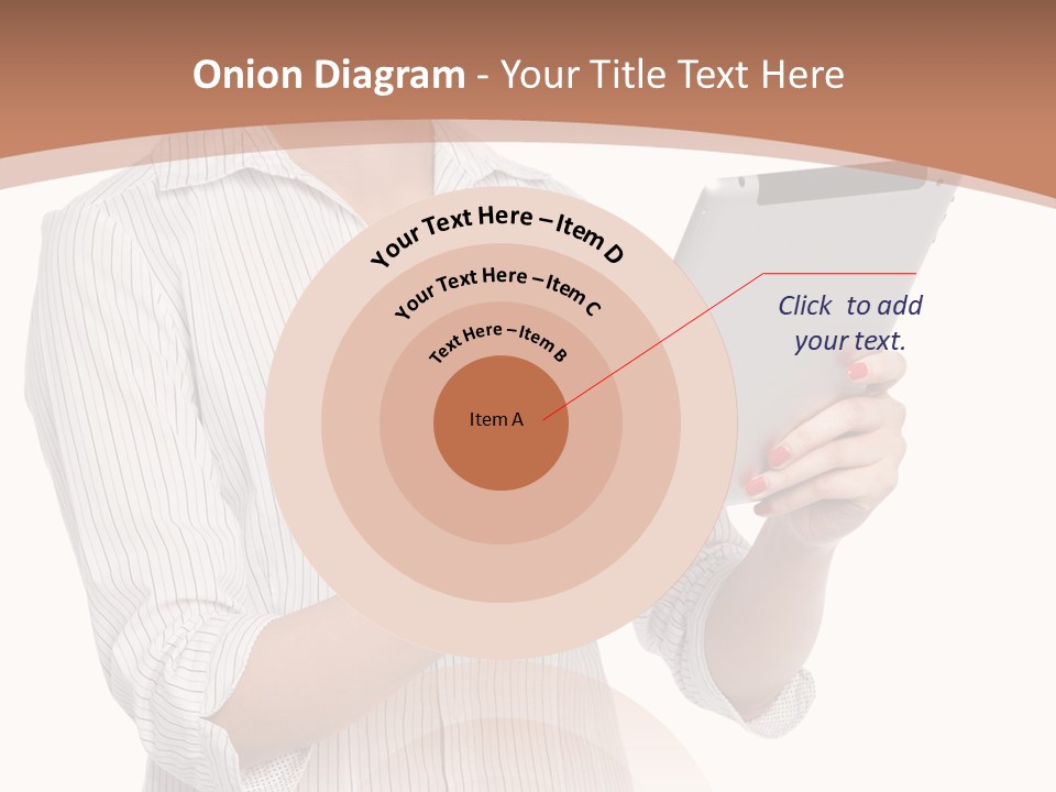 A Woman Holding A Tablet Computer In Her Hands PowerPoint Template