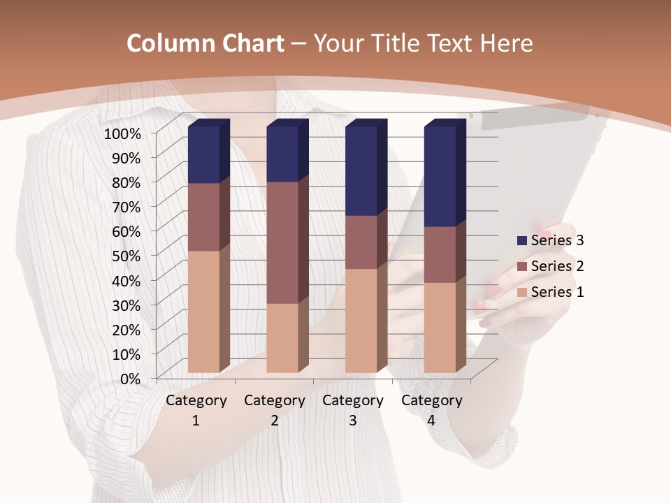 A Woman Holding A Tablet Computer In Her Hands PowerPoint Template
