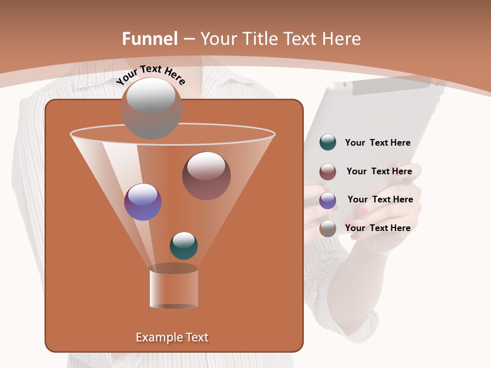 A Woman Holding A Tablet Computer In Her Hands PowerPoint Template