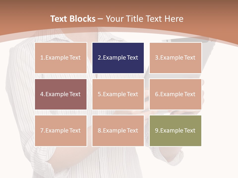 A Woman Holding A Tablet Computer In Her Hands PowerPoint Template