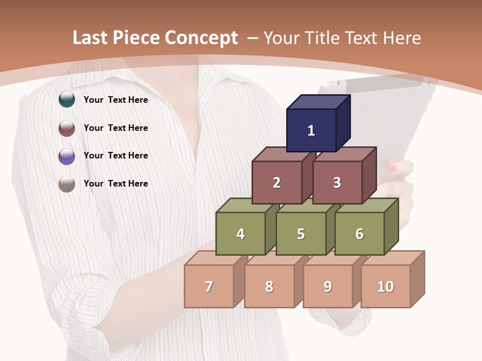 A Woman Holding A Tablet Computer In Her Hands PowerPoint Template