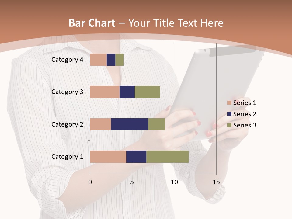 A Woman Holding A Tablet Computer In Her Hands PowerPoint Template