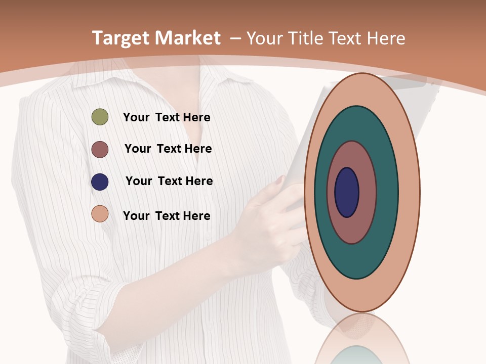 A Woman Holding A Tablet Computer In Her Hands PowerPoint Template