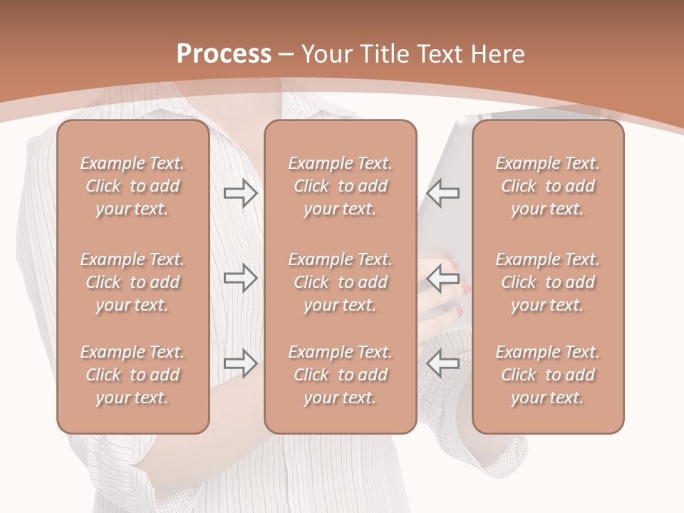 A Woman Holding A Tablet Computer In Her Hands PowerPoint Template