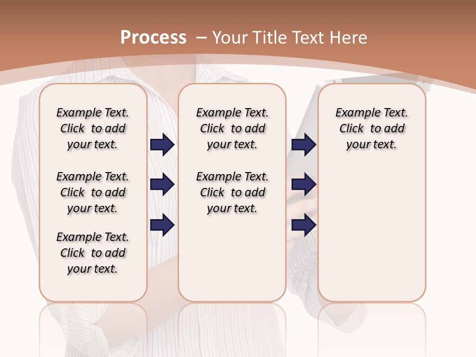 A Woman Holding A Tablet Computer In Her Hands PowerPoint Template
