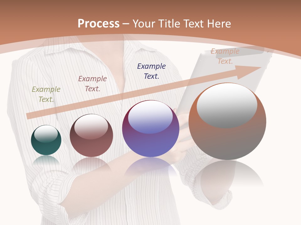 A Woman Holding A Tablet Computer In Her Hands PowerPoint Template