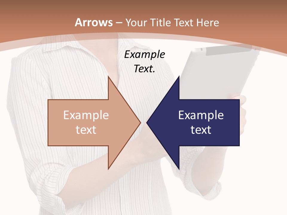 A Woman Holding A Tablet Computer In Her Hands PowerPoint Template