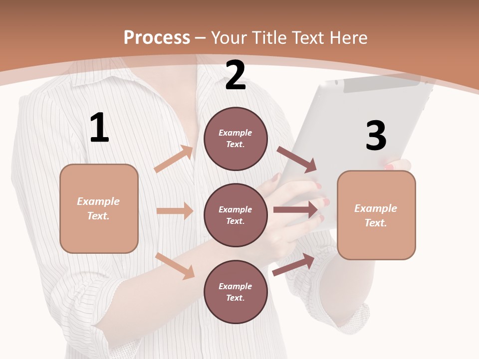 A Woman Holding A Tablet Computer In Her Hands PowerPoint Template