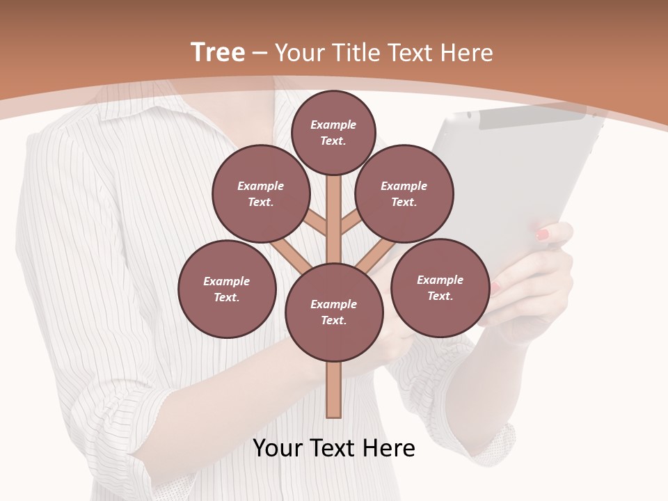 A Woman Holding A Tablet Computer In Her Hands PowerPoint Template