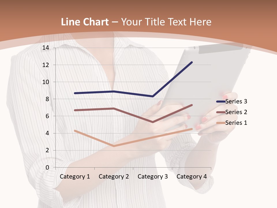 A Woman Holding A Tablet Computer In Her Hands PowerPoint Template